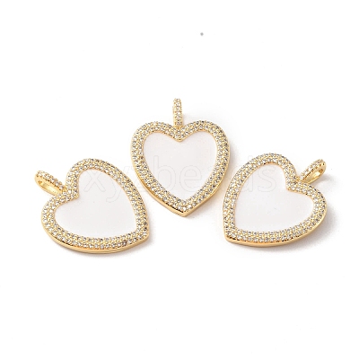 Rack Plating Brass Micro Pave Cubic Zirconia Pendants KK-F852-13G-1