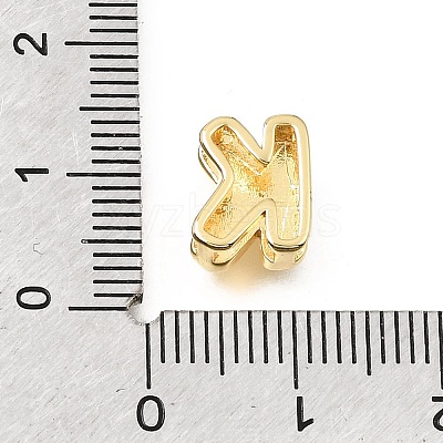 Brass Micro Pave Clear Cubic Zirconia Initial Spacer Bars KK-E802-34G-K-1
