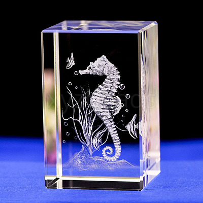 3D Laser Engraving Animal Glass Figurine LS-DJEW-R013-01C-1
