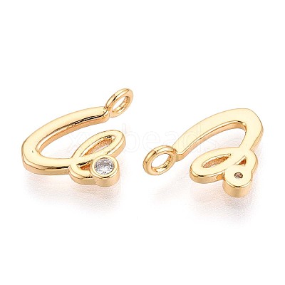 Brass Micro Pave Cubic Zirconia Charms KK-N263-97G-V-1