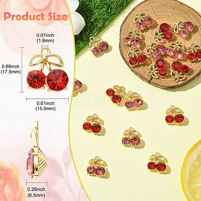 20Pcs 2 Colors Alloy Rhinestone Pendants ALRI-CJ0001-08-1