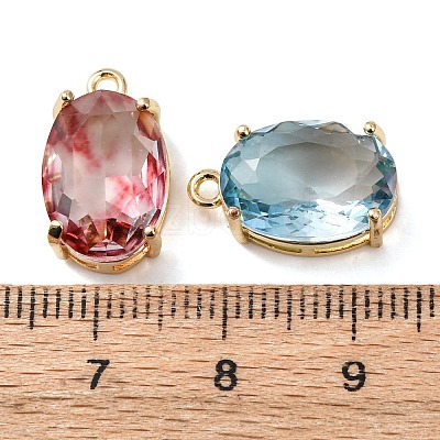 Brass Glass Charms KK-Z141-08G-1