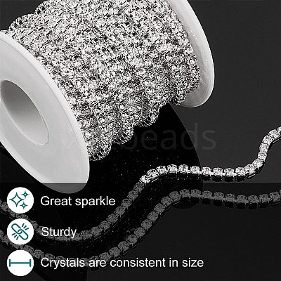 Brass Rhinestone Strass Chains CHC-T001-SS14-01S-1