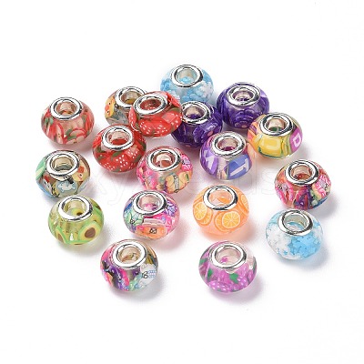 Transparent Resin European Rondelle Beads RPDL-P005-01P-14-1