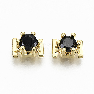 Brass Micro Pave Cubic Zirconia Cabochons KK-S061-48G-A-NR-1