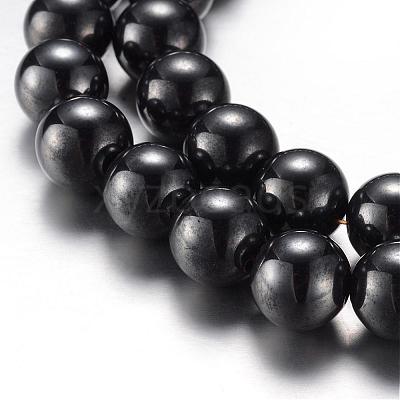 Magnetic Synthetic Hematite Bead Strands G-A165A-10mm-1