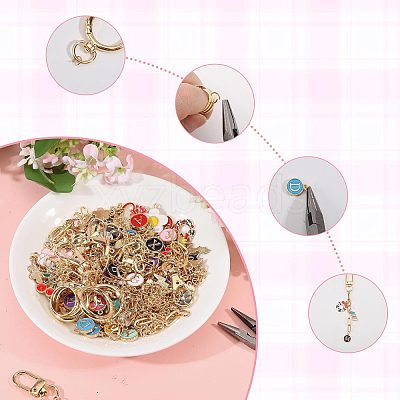 1 Bag DIY Keychain Kit DIY-GL0007-19B-1