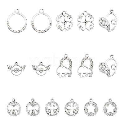 32Pcs 8 Style Valentine's Day UV Plated Alloy Pendants FIND-CA0006-73-1