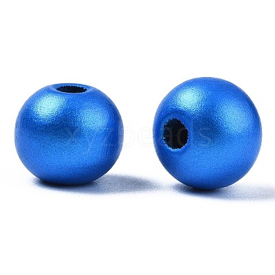 Painted Natural Wood European Beads WOOD-XCP0001-93-1