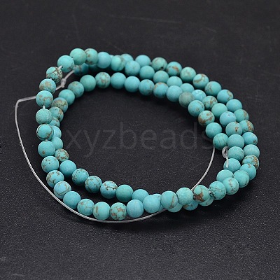 Frosted Round Natural Magnesite Beads Strands G-I168-06-10mm-1