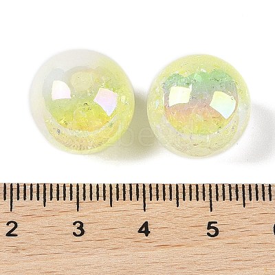 UV Plating Opaque Crackle Two-tone Acrylic Beads X1-MACR-C032-01I-1