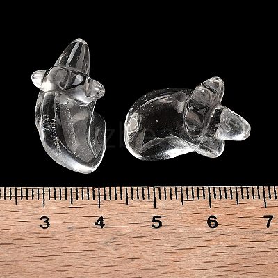 Natural Quartz Crystal Carved Half Hole Beads G-K367-02D-1