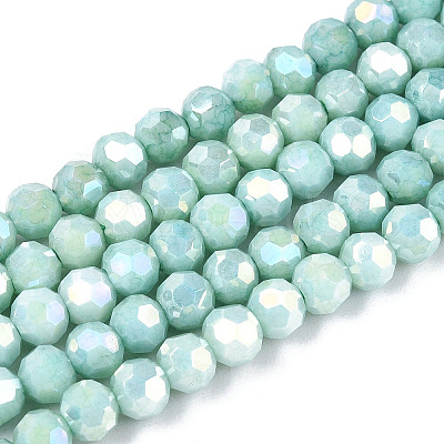 Anti-Tarnish Electroplate Glass Beads Strands EGLA-T021-4mm-15-08-1