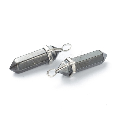 Synthetic Non-magnetic Hematite Pointed Pendants G-M378-01P-A16-1