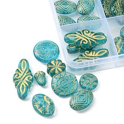 12 Styles Plating Acrylic Beads FIND-YW0003-05-1
