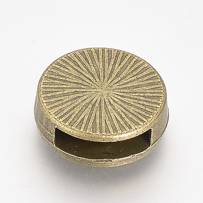 Tibetan Style Alloy Slide Charms Cabochon Settings PALLOY-Q341-04AB-FF-1