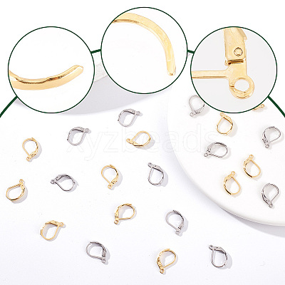 100Pcs 2 Colors 304 Stainless Steel Leverback Earring Findings STAS-BBC0001-56-1