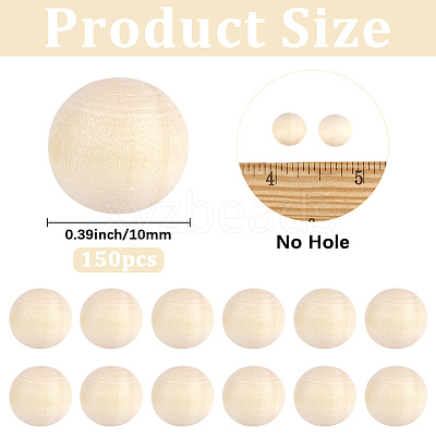 150Pcs Unfinished Wood Beads WOOD-PA0001-83A-1