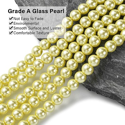 Eco-Friendly Grade A Glass Pearl Beads HY-J002-6mm-HX006-1