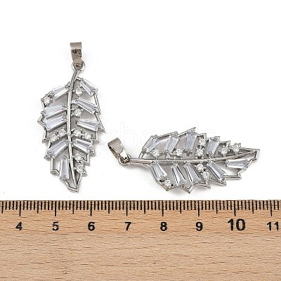 Rack Plating Brass Clear Cubic Zirconia Pendants KK-L236-04C-P-1