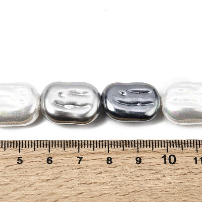 Electroplated Glass Shell Pearl Beads Strands BSHE-B009-F03-01-1