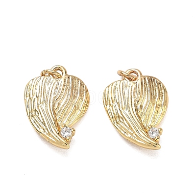 Brass Micro Pave Clear Cubic Zirconia Pendants CU-CBAF0F8-09G-1