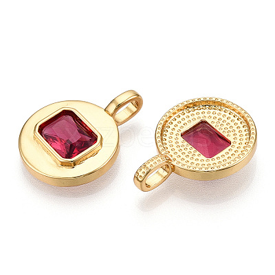 Brass with Cubic Zirconia Pendants KK-K339-01G-06-1