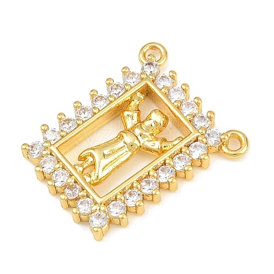Brass Micro Pave Clear Cubic Zirconia Pendants KK-CBA6A75-48B-G-1