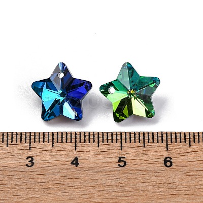 100Pcs 10 Colors Glass Pendants AJEW-H154-08B-1