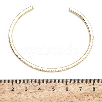 Clear Cubic Zirconia Open Cuff Bangle BJEW-M231-07G-1