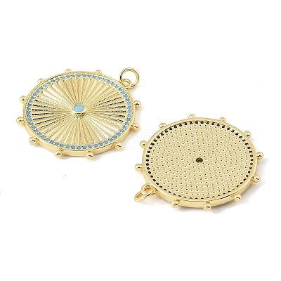 Brass Micro Pave Sky Blue Cubic Zirconia Pendants CU-CBA9CBD-02G-1