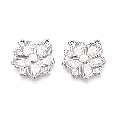 304 Stainless Steel Flower Pendants STAS-T067-29P-1