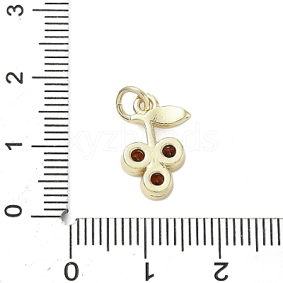 Brass Micro Pave Cubic Zirconia Charms KK-K368-04C-G-1