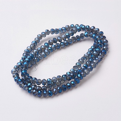 Electroplate Glass Beads Strands EGLA-F124-FR-B01-1