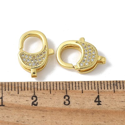 Brass Micro Pave Cubic Zirconia Lobster Claw Clasps KK-F893-06G-1