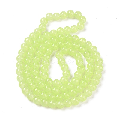 Imitation Jade Glass Beads Strands DGLA-S076-8mm-17-1