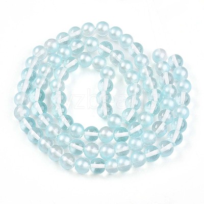 Baking Paint Transparent Glass Beads Strands DGLA-N011-10mm-05-1