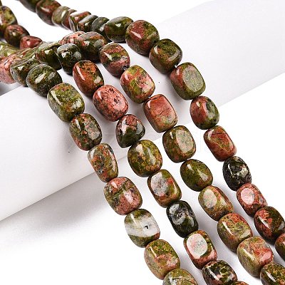 Natural Unakite Beads Strands G-T138-111-1