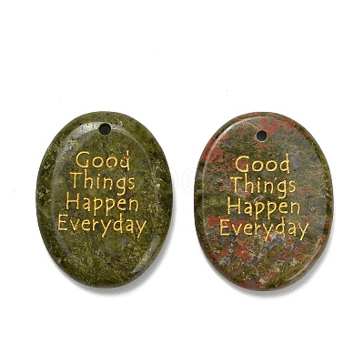 Natural Unakite Pendants G-K353-06C-1