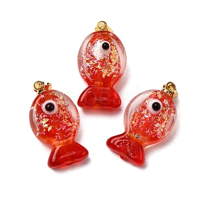Handmade Dichroic Foil Lampwork Pendants X1-DICH-G001-01G-03-1