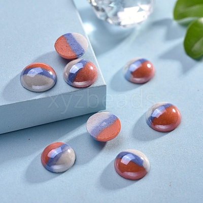 Opaque Glass Cabochons GGLA-S038-12F-10mm-1