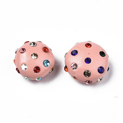 Polymer Clay Rhinestone Beads RB-S056-27F-1