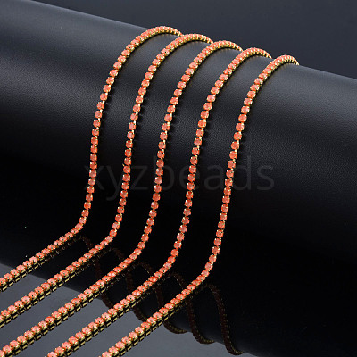 Brass Rhinestone Strass Chains CHC-N017-003B-B03-1