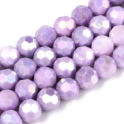 Anti-Tarnish Electroplate Glass Beads Strands EGLA-T021-10mm-15-08-1