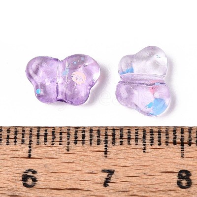 Spray Painted Transparent Acrylic Beads OACR-N149-01E-1