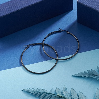304 Stainless Steel Big Hoop Earrings EJEW-F105-05B-1