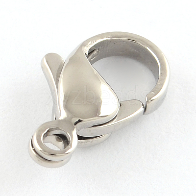 Tarnish Resistant Polished 316 Surgical Stainless Steel Lobster Claw Clasps X-STAS-R072-14A-1