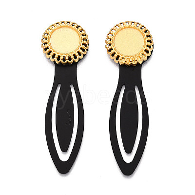 Alloy & Iron Bookmark Cabochon Settings PALLOY-N184-01G-1