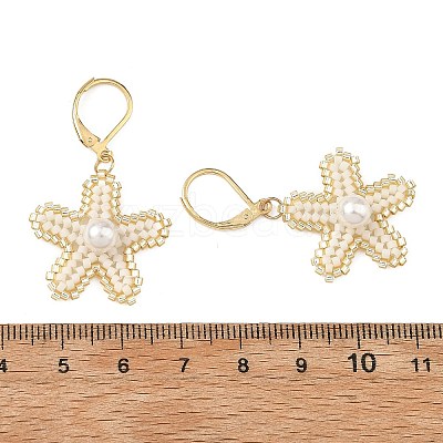 Brass Seed Glass Beads Leverback Earrings EJEW-MZ00759-01-1