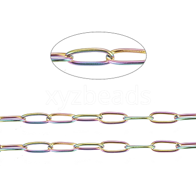 Ion Plating(IP) 304 Stainless Steel Paperclip Chains CHS-F010-01H-MC-1